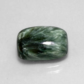 6.39캐럿 천연 그린 세라피나이트, 쿠션 컷, 14×9.8 mm, 불투명체