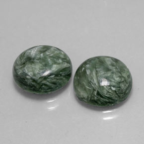 캐럿 천연 그린 세라피나이트 보석, 라운드 컷, 11.96 mm, 불투명체