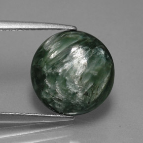 4.24캐럿 천연 그린 세라피나이트, 라운드 컷, 11.61 mm, 불투명체