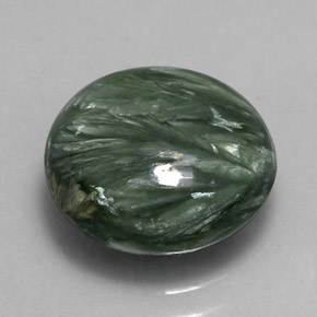 4.23캐럿 천연 그린 세라피나이트, 라운드 컷, 11.33 mm, 불투명체
