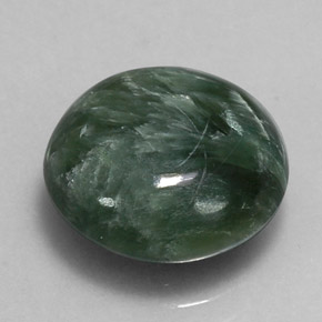 4.68캐럿 천연 그린 세라피나이트, 라운드 컷, 11.61 mm, 불투명체