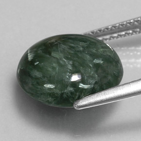 4.68캐럿 천연 그린 세라피나이트, 라운드 컷, 11.61 mm, 불투명체