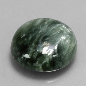 4.81캐럿 천연 그린 세라피나이트, 라운드 컷, 11.89 mm, 불투명체