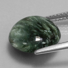 4.81캐럿 천연 그린 세라피나이트, 라운드 컷, 11.89 mm, 불투명체