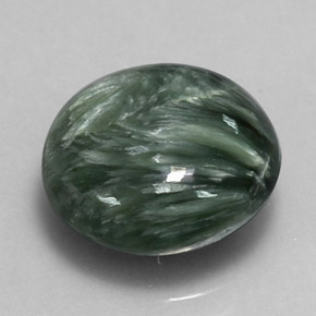 4.63캐럿 천연 그린 세라피나이트, 라운드 컷, 11.64 mm, 불투명체