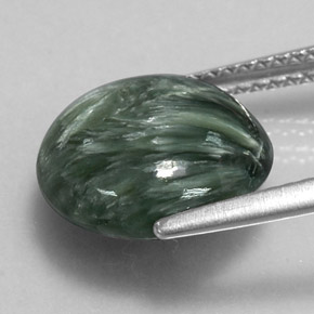 4.63캐럿 천연 그린 세라피나이트, 라운드 컷, 11.64 mm, 불투명체
