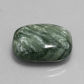 5.42캐럿 천연 그린 세라피나이트, 쿠션 컷, 13.8×9.9 mm, 불투명체