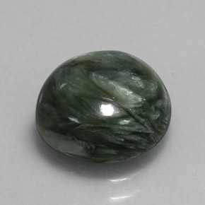 3.36캐럿 천연 그린 세라피나이트, 라운드 컷, 10.34 mm, 불투명체