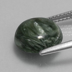 3.36캐럿 천연 그린 세라피나이트, 라운드 컷, 10.34 mm, 불투명체