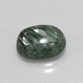 3.18캐럿 천연 그린 세라피나이트, 타원형 컷, 10.9×8.1 mm, 불투명체