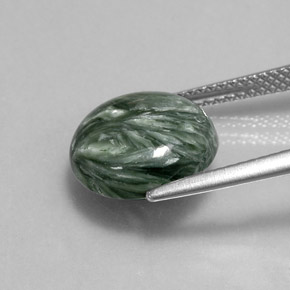 4.88캐럿 천연 그린 세라피나이트, 라운드 컷, 11.75 mm, 불투명체