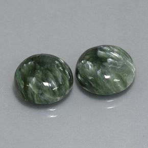 캐럿 천연 그린 세라피나이트 보석, 라운드 컷, 11.94 mm, 불투명체