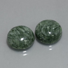 캐럿 천연 그린 세라피나이트 보석, 라운드 컷, 11.94 mm, 불투명체