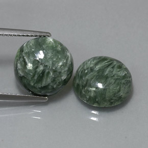 캐럿 천연 그린 세라피나이트 보석, 라운드 컷, 11.94 mm, 불투명체