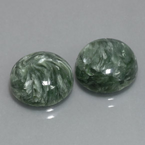 캐럿 천연 그린 세라피나이트 보석, 라운드 컷, 11.94 mm, 불투명체