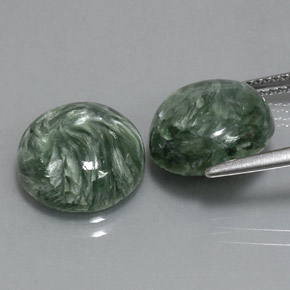 캐럿 천연 그린 세라피나이트 보석, 라운드 컷, 11.94 mm, 불투명체