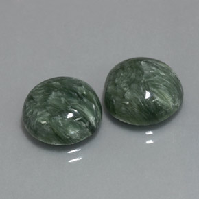 캐럿 천연 그린 세라피나이트 보석, 라운드 컷, 11.92 mm, 불투명체