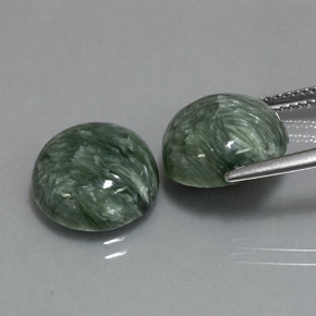 캐럿 천연 그린 세라피나이트 보석, 라운드 컷, 11.92 mm, 불투명체