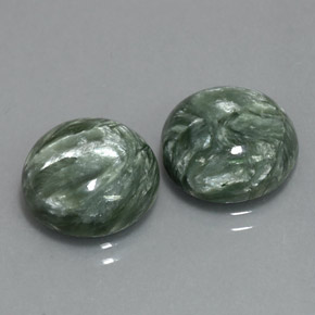 캐럿 천연 그린 세라피나이트 보석, 라운드 컷, 12.08 mm, 불투명체