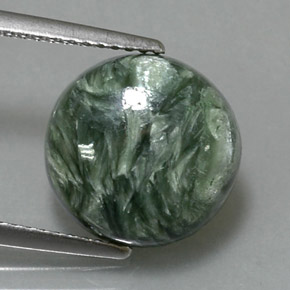 4.60캐럿 천연 그린 세라피나이트, 라운드 컷, 11.96 mm, 불투명체