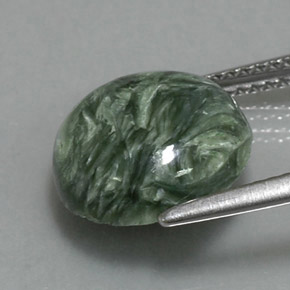 4.60캐럿 천연 그린 세라피나이트, 라운드 컷, 11.96 mm, 불투명체