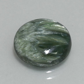 3.87캐럿 천연 그린 세라피나이트, 라운드 컷, 11.80 mm, 불투명체