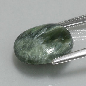 3.87캐럿 천연 그린 세라피나이트, 라운드 컷, 11.80 mm, 불투명체