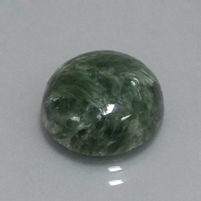 5.08캐럿 천연 그린 세라피나이트, 라운드 컷, 11.84 mm, 불투명체