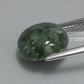 5.08캐럿 천연 그린 세라피나이트, 라운드 컷, 11.84 mm, 불투명체