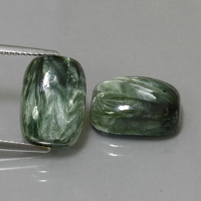 14.29캐럿 천연 흙빛 녹색 세라피나이트 보석, 쿠션 컷, 14.3×10 mm, 불투명체