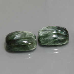 14.29캐럿 천연 흙빛 녹색 세라피나이트 보석, 쿠션 컷, 14.3×10 mm, 불투명체