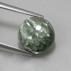 4.84캐럿 천연 그린 세라피나이트, 라운드 컷, 11.83 mm, 불투명체