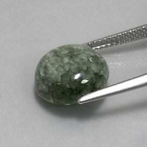 4.84캐럿 천연 그린 세라피나이트, 라운드 컷, 11.83 mm, 불투명체