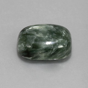 6.35캐럿 천연 그린 세라피나이트, 쿠션 컷, 14.2×10 mm, 불투명체