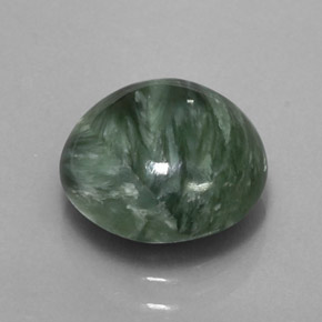 4.23캐럿 천연 그린 세라피나이트, 라운드 컷, 11.04 mm, 불투명체