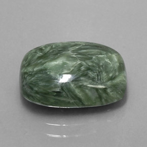 6.06캐럿 천연 그린 세라피나이트, 쿠션 컷, 14.2×10.1 mm, 불투명체