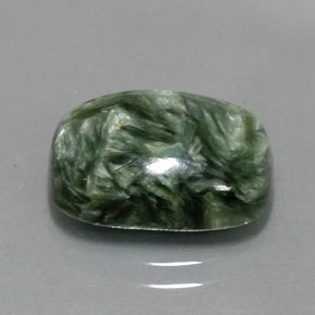 5.70캐럿 천연 그린 세라피나이트, 쿠션 컷, 14.1×9.7 mm, 불투명체
