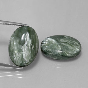 캐럿 천연 그린 세라피나이트 보석, 타원형 컷, 18.1×13 mm, 불투명체
