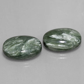 캐럿 천연 그린 세라피나이트 보석, 타원형 컷, 18.1×13 mm, 불투명체