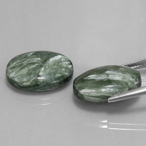 캐럿 천연 그린 세라피나이트 보석, 타원형 컷, 18.1×13 mm, 불투명체