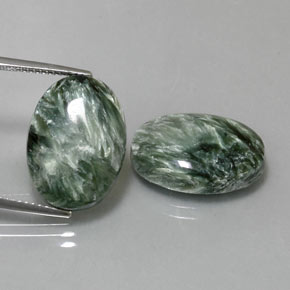 캐럿 천연 그린 세라피나이트 보석, 타원형 컷, 18×13.1 mm, 불투명체