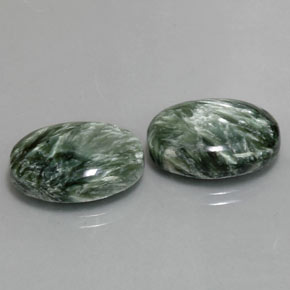 캐럿 천연 그린 세라피나이트 보석, 타원형 컷, 18×13.1 mm, 불투명체
