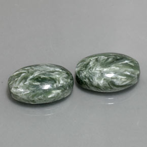 캐럿 천연 그린 세라피나이트 보석, 타원형 컷, 18.2×13.2 mm, 불투명체