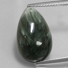 7.49캐럿 천연 그린 세라피나이트, 배 모양, 17.6×10.8 mm, 불투명체