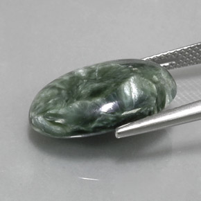 8.27캐럿 천연 그린 세라피나이트, 타원형 컷, 18×12.8 mm, 불투명체