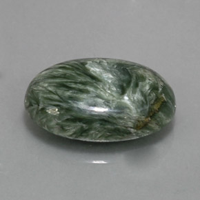 8.69캐럿 천연 그린 세라피나이트, 타원형 컷, 17.8×12.9 mm, 불투명체