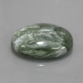 8.60캐럿 천연 그린 세라피나이트, 타원형 컷, 17.8×12.9 mm, 불투명체