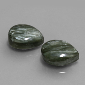 11.51캐럿 천연 여러 가지 빛깔의 녹색 세라피나이트 보석, 배 모양, 13.6×9.8 mm, 불투명체