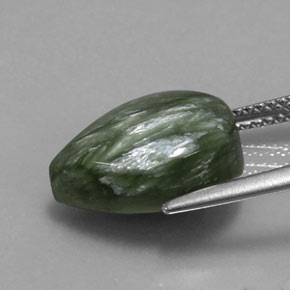 6.37캐럿 천연 녹색 세라피나이트, 배 모양, 불투명체