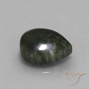 5.86캐럿 천연 포레스트 그린 세라피나이트, 배 모양, 불투명체